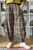 Patrick Plaid Brushed Cotton 7/8 Barrel Pant Olive